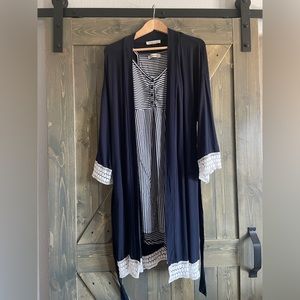 Angel Maternity Nightie and Robe Navy, with Swaddle